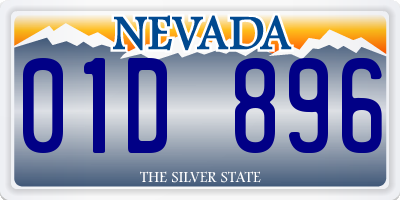 NV license plate 01D896