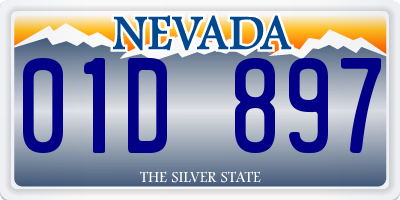 NV license plate 01D897