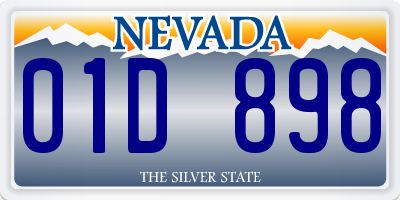 NV license plate 01D898