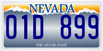 NV license plate 01D899