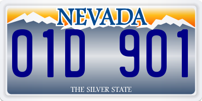 NV license plate 01D901