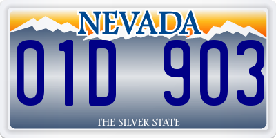 NV license plate 01D903