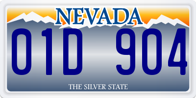 NV license plate 01D904