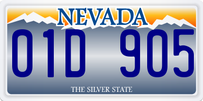 NV license plate 01D905