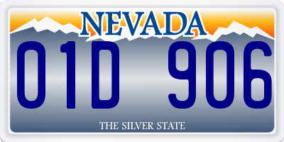 NV license plate 01D906