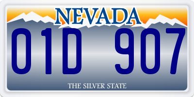 NV license plate 01D907