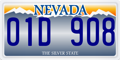 NV license plate 01D908