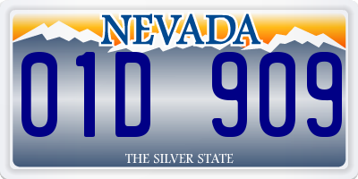 NV license plate 01D909