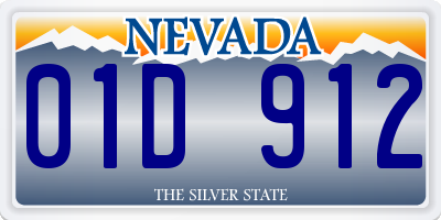 NV license plate 01D912