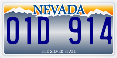 NV license plate 01D914