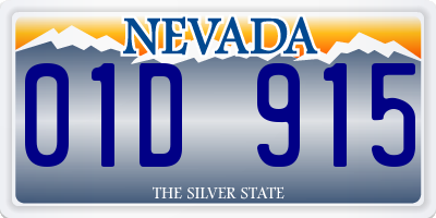 NV license plate 01D915