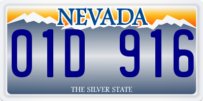 NV license plate 01D916