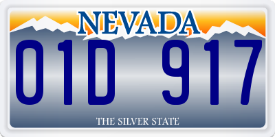 NV license plate 01D917