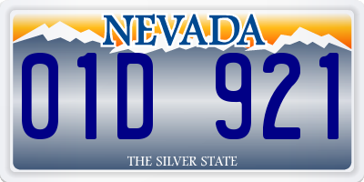 NV license plate 01D921