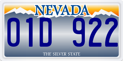 NV license plate 01D922