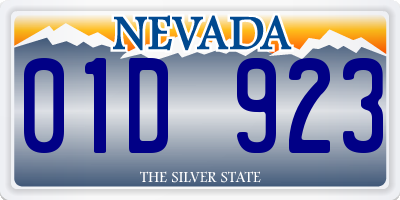 NV license plate 01D923