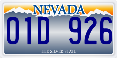 NV license plate 01D926