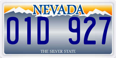 NV license plate 01D927