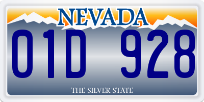 NV license plate 01D928