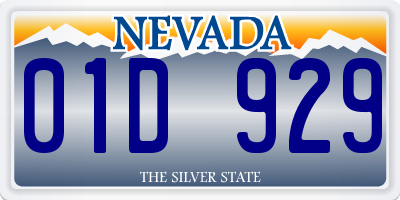 NV license plate 01D929