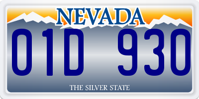 NV license plate 01D930