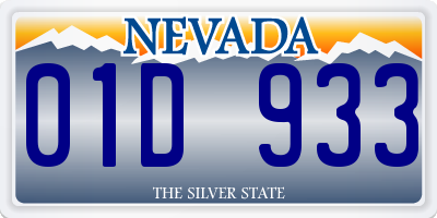 NV license plate 01D933