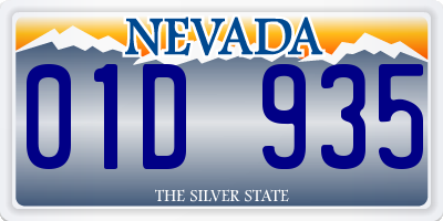 NV license plate 01D935