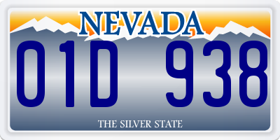 NV license plate 01D938