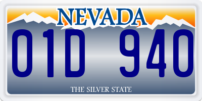 NV license plate 01D940