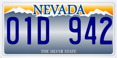 NV license plate 01D942