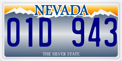 NV license plate 01D943