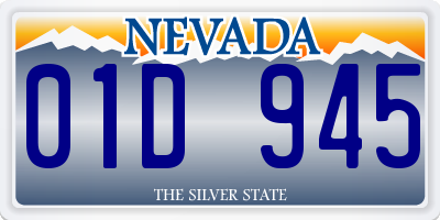 NV license plate 01D945