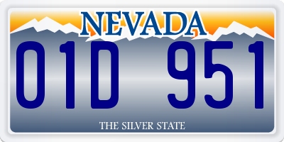 NV license plate 01D951