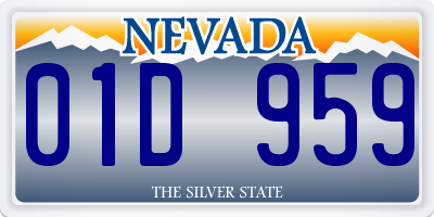 NV license plate 01D959