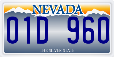 NV license plate 01D960