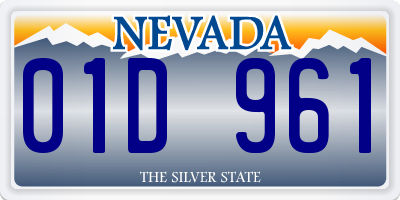 NV license plate 01D961