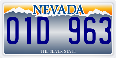 NV license plate 01D963