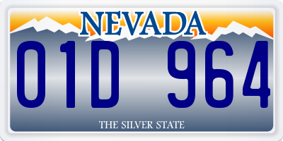 NV license plate 01D964