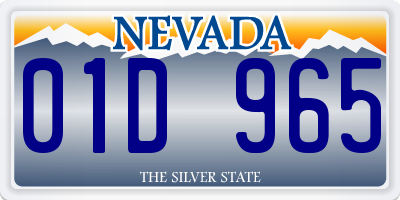 NV license plate 01D965