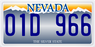 NV license plate 01D966