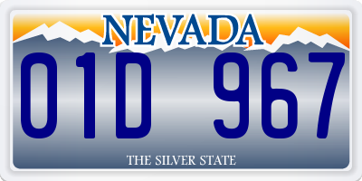 NV license plate 01D967