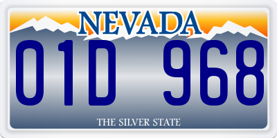 NV license plate 01D968