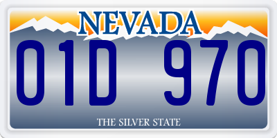 NV license plate 01D970