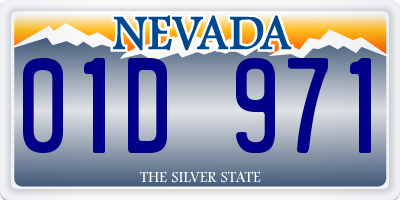 NV license plate 01D971