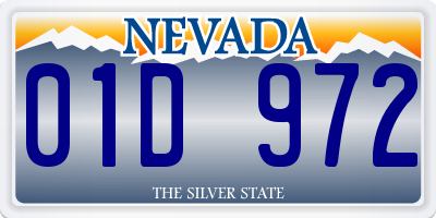 NV license plate 01D972