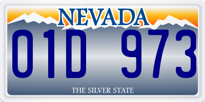 NV license plate 01D973