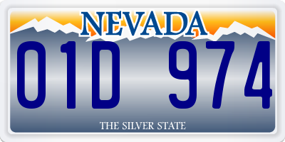 NV license plate 01D974