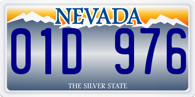 NV license plate 01D976