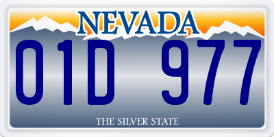 NV license plate 01D977