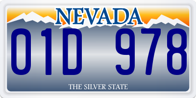 NV license plate 01D978